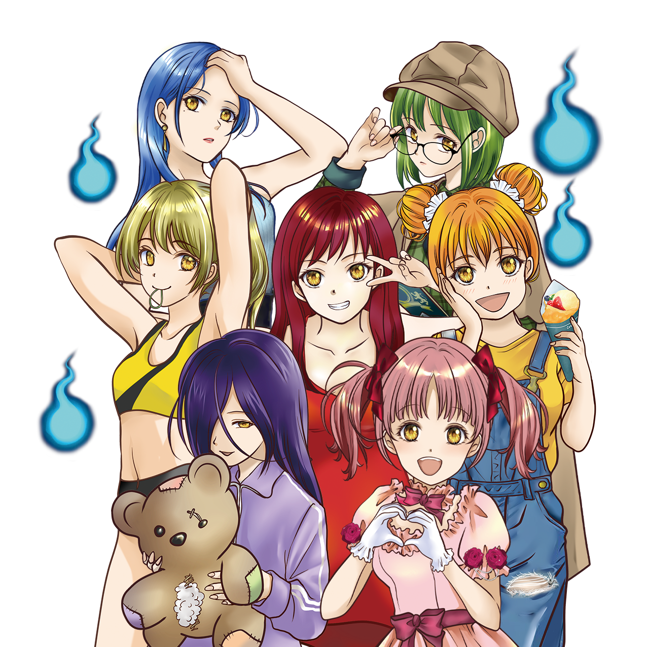 全員集合した七人姉妹